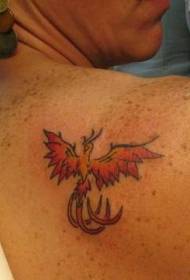 shoulder simple fire phoenix tattoo pattern