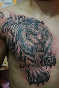 moda Muška grudna ličnost dominirajuća tigrova tetovaža uzorak slika