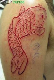 Schulter blutig geschnitten Blut Fisch Tattoo-Muster