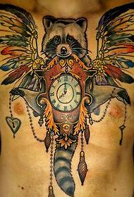 módne mužské hrudi osobnosť pekný farebný obrázok líška tetovanie