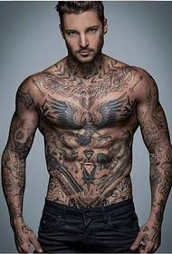 Europa und die Vereinigten Staaten Männer Brust gut aussehend Mode Persönlichkeit Tattoo Bilder