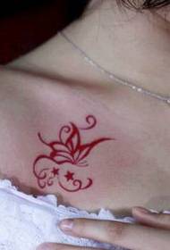 Beauty Brust Farbe Totem Schmetterling Tattoo Muster