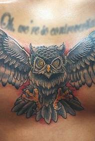 chest chest Owl tattoo