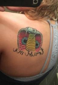 tato bahu kembali gadis bahu belakang gambar tato Inggris Dan kobra