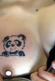 chest tattoo pattern: chest totem panda tattoo pattern