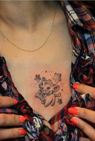 módní dámské hezké kotě tetování obrázek obrázek