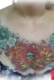 Chestan mata suna daɗaɗa da nau'ikan fure na sanyi da ƙirar tattoo skull