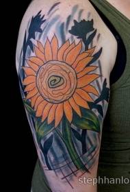 боја рамена нев Стиле велики цветни тетоважа узорак