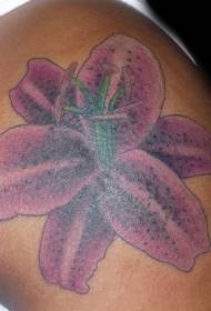 modello di tatuaggio fiore di giglio grande spalla colore
