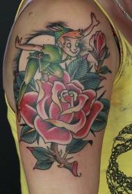 tatuatge estil Pan Yuwen i rosa