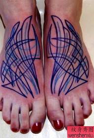 a piece on the back of the foot Personality line tattoo pattern