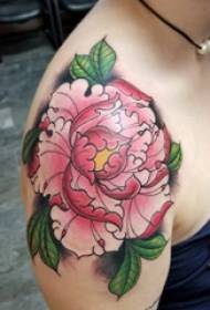 Gambar tato gambar kembang tato Peony peony warna tato