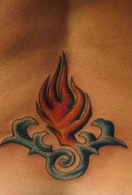 barvni plamen in led simbol tatoo vzorec
