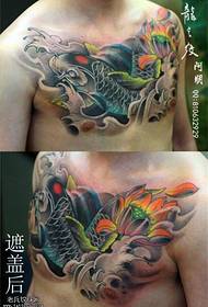 a traditional squid tattoo pattern on the chest