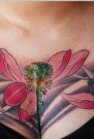 sexy vrouwelijke borst mode goed ogende lotus tattoo patroon foto 56693-vrouwelijke borst alleen mooie inkt stijl gans tattoo foto