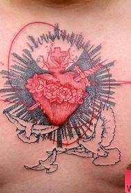 mtindo maalum wa moyo na mtindo wa njiwa ya tattoo