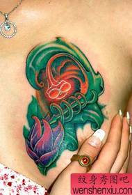 cófra áilleacht patrún tattoo dath trom 3D