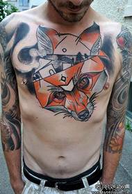 mann brystet er kult klassisk Fox tatovering mønster