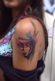 κορίτσι βραχίονα χρώμα άχρωμο στυλ ινδική γυναίκα με μοτίβο τατουάζ φτερό 58363 - μεγάλο χέρι βραχίονα ινδική κρανίο κρανίο με μοτίβο τατουάζ φτερών