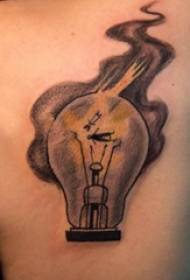 Заднє плече татуювання для хлопчиків плече кольорові малюнок татуювання лампочки