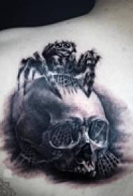 tatuaggio cool teschio di arte nera spalla