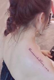 9 small fresh English alphabet tattoo designs on the shoulders of girls