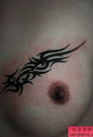 girl chest beautiful totem tattoo pattern