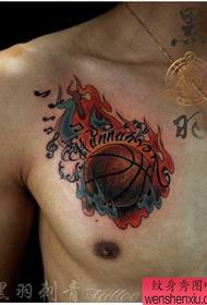 un mudellu pupulari di tatuaggi di basket di culori pop