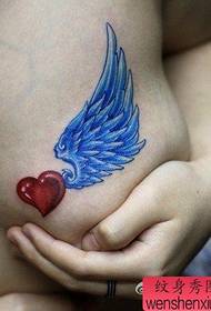 प्रेम पंख टॅटू नमुना: छातीचा रंग प्रेम पंख टॅटू टॅटू चित्र
