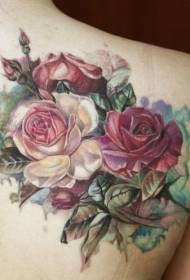 modello di tatuaggio fiore dipinto dolce spalla