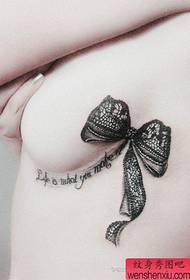 keindahan dada pola renda busur tato indah populer