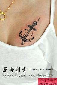 modello di tatuaggio ancoraggio pop popolare petto ragazza