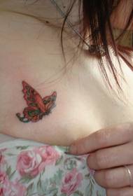 kvinne bryst sommerfugl tatoveringsmønster - 蚌埠 tatovering show bilde Xia kunst tatovering anbefales