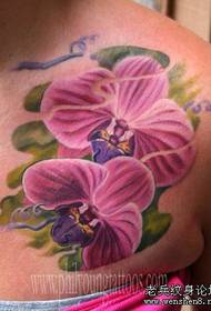 modello di tatuaggio orchidea falena femmina petto