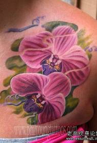 weiblech Këscht Motth Orchid Tattoo Muster