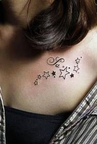grudi tetovaža uzorak: prsni totem pentagram uzorak tetovaža