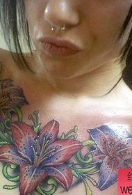 girls before Chest pop beautiful lily tattoo pattern