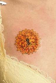 skoonheidskas mooi sonneblom tattoo patroon
