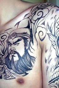 Shouguan Guan Er Ge Zhao Yun tetoválás fél mintája