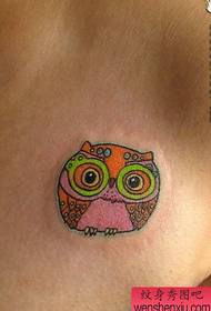 Tattoo show bar shawarar shawarar kirji launi owl tattoo tattoo tsarin