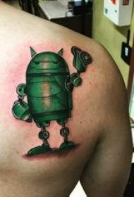 ρομπότ τατουάζ αρσενικό post-ώμο χρωματισμένο ρομπότ εικόνα τατουάζ