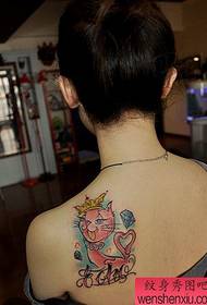 Tattoo show bar suositteli naisen hartioiden väri kissan kirje tatuointi malli