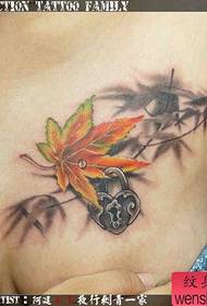 cófra áilleacht duille Maple álainn pop-up le patrún tattoo ghlais glas