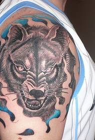 раме јапански вук тетоважа узорак
