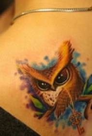 Առեղծվածային Owl Shoulder Tattoo