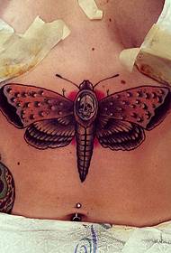 priporočljivo pod prsmi Priljubljen vzorec tatoo metuljev