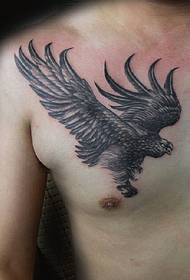 immagine del modello del tatuaggio dell'aquila di bell'aspetto di personalità del torace maschio di modo