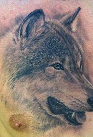 Dominearjende Fashion Chest Wolf Head Tattoo