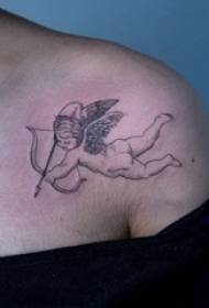 Ангел татуировка момиче рамене ангел татуировка красива снимка