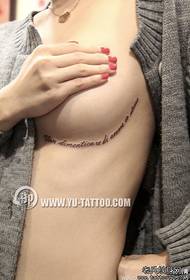 modello di tatuaggio comparativo moda bellezza lettera petto
